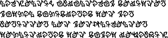 Sample text in Atlantean