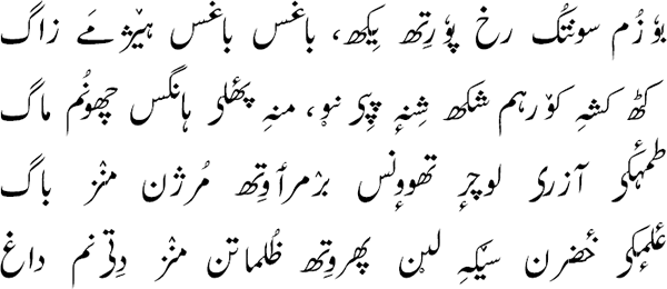 Sample text in Kashmiri