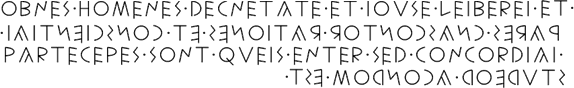 Article 1 of the UDHR in Old Latin (400-300 BC)