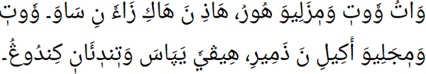 وَاتُ وٗوتٖ وَمٖزَلِيوَ هُورُ، هَاذِ نَ هَاكِ زَاءٗ نِ سَاوَ۔ وٗوتٖ وَمٖجَلِيوَ أَكِيلِ نَ ذَمِيرِ، هِيڤيٗ يَپَاسَ وَتٖندٖئَانٖ كِندُوڠُ۔