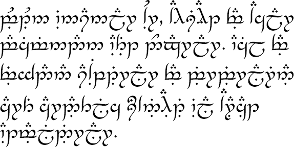 Sample text in Turkish Mode for Tengwar