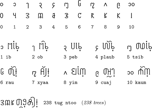 New Mong numerals and numbers