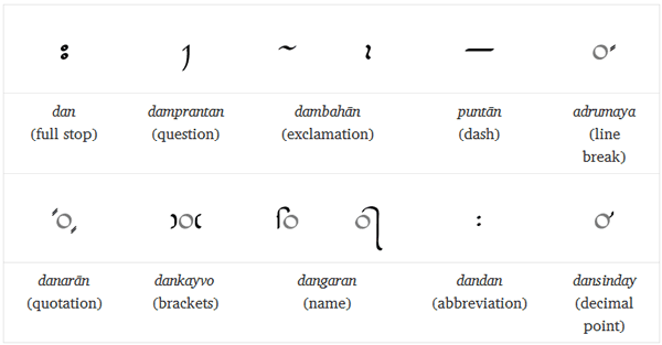 Tahano Hikamu punctuation